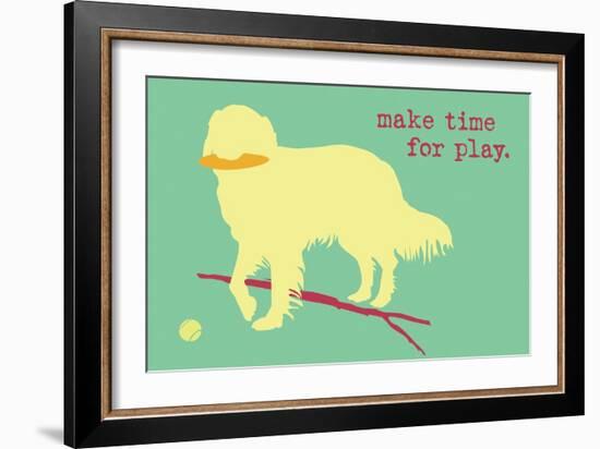 Time For Play - Green Version-Dog is Good-Framed Art Print