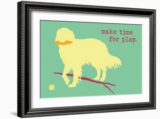 Time For Play - Green Version-Dog is Good-Framed Art Print