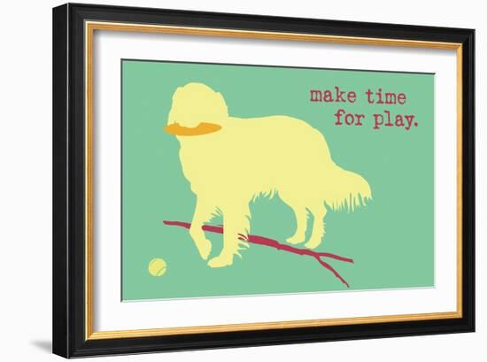 Time For Play - Green Version-Dog is Good-Framed Art Print