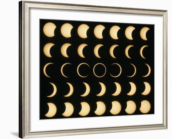 Time-lapse Image of a Solar Eclipse-Dr. Fred Espenak-Framed Photographic Print