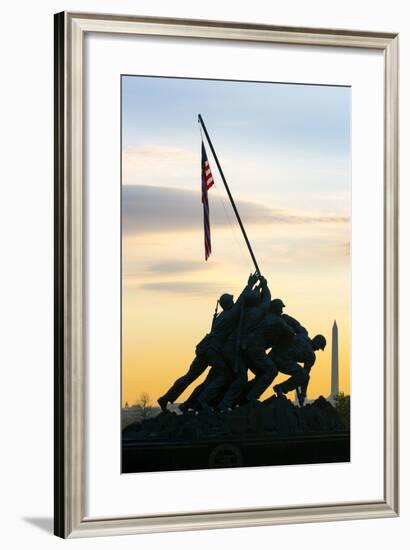 Time Lapse of the Statue of Iwo Jima U S Marine Corps Memorial at Arlington National Cemetery-Gavin Hellier-Framed Photographic Print