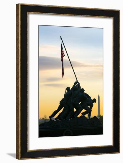 Time Lapse of the Statue of Iwo Jima U S Marine Corps Memorial at Arlington National Cemetery-Gavin Hellier-Framed Photographic Print