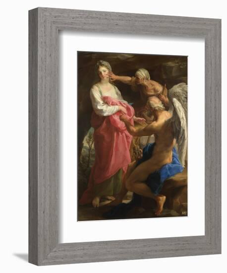 Time Orders Old Age to Destroy Beauty, 1746-Pompeo Girolamo Batoni-Framed Giclee Print