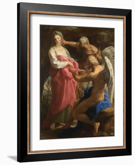 Time Orders Old Age to Destroy Beauty, 1746-Pompeo Girolamo Batoni-Framed Giclee Print