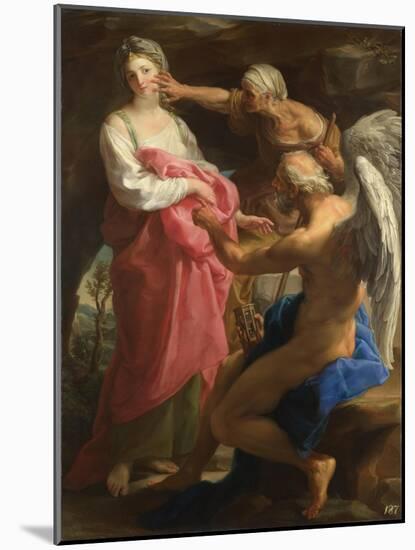 Time Orders Old Age to Destroy Beauty, 1746-Pompeo Girolamo Batoni-Mounted Giclee Print