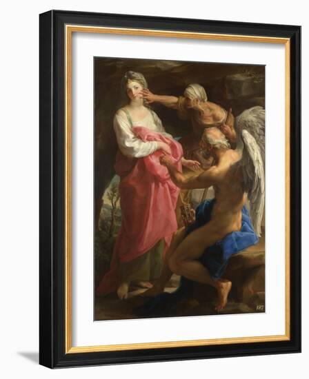 Time Orders Old Age to Destroy Beauty, 1746-Pompeo Girolamo Batoni-Framed Giclee Print