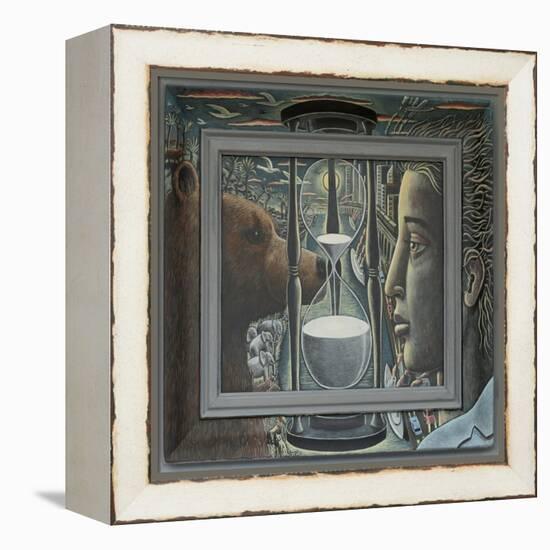 Time Running Out, 2021, (Tinted Gesso on Wood)-PJ Crook-Framed Premier Image Canvas