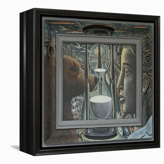 Time Running Out, 2021, (Tinted Gesso on Wood)-PJ Crook-Framed Premier Image Canvas