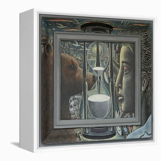 Time Running Out, 2021, (Tinted Gesso on Wood)-PJ Crook-Framed Premier Image Canvas