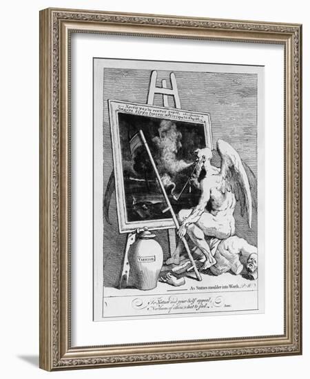 Time Smoking a Picture, 1761 (Engraving)-William Hogarth-Framed Giclee Print