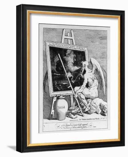 Time Smoking a Picture, 1761 (Engraving)-William Hogarth-Framed Giclee Print