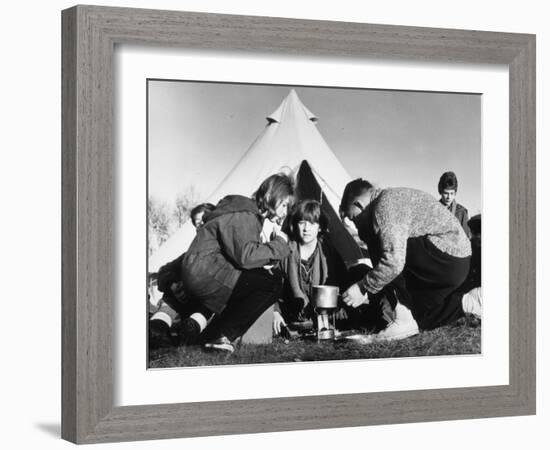 Time to Brew Up at a Winter Camp for Schoolchildren-Henry Grant-Framed Photographic Print