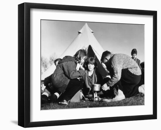 Time to Brew Up at a Winter Camp for Schoolchildren-Henry Grant-Framed Photographic Print