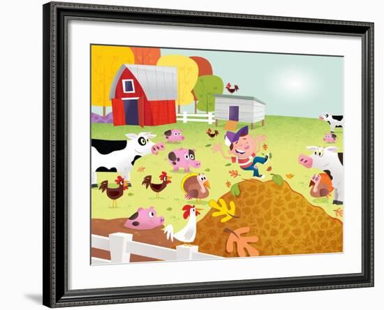 Time to Count - Farmyard - Turtle-Rob McClurkan-Framed Giclee Print