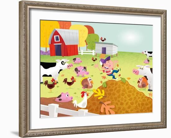 Time to Count - Farmyard - Turtle-Rob McClurkan-Framed Giclee Print