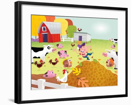 Time to Count - Farmyard - Turtle-Rob McClurkan-Framed Giclee Print