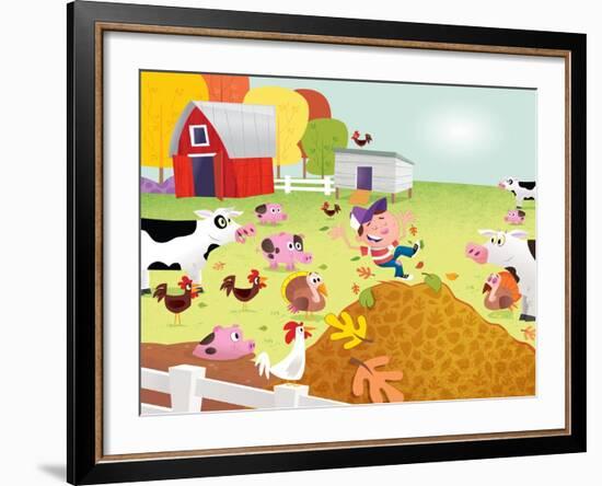 Time to Count - Farmyard - Turtle-Rob McClurkan-Framed Giclee Print