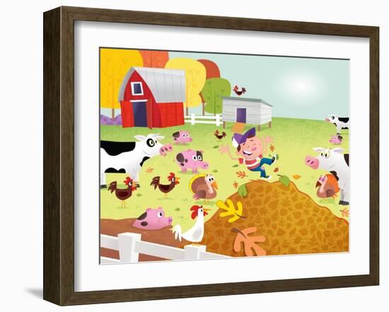 Time to Count - Farmyard - Turtle-Rob McClurkan-Framed Giclee Print