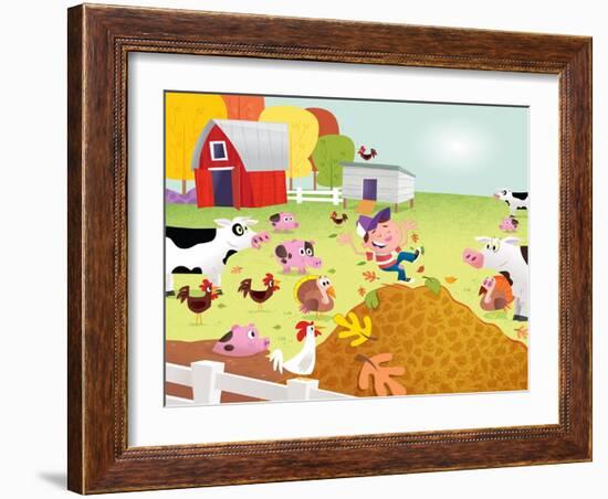 Time to Count - Farmyard - Turtle-Rob McClurkan-Framed Giclee Print