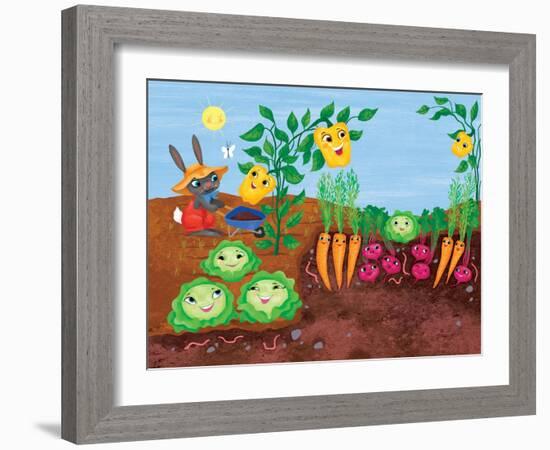 Time to Count-Garden - Turtle-Elisa Chavarri-Framed Giclee Print