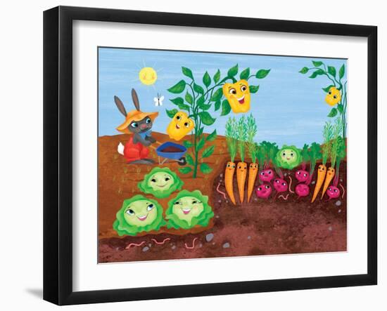 Time to Count-Garden - Turtle-Elisa Chavarri-Framed Giclee Print