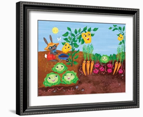 Time to Count-Garden - Turtle-Elisa Chavarri-Framed Giclee Print