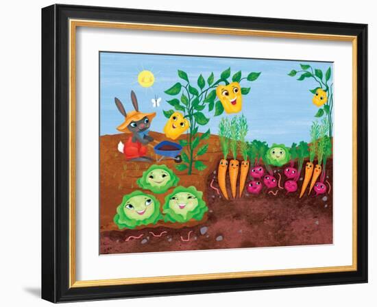 Time to Count-Garden - Turtle-Elisa Chavarri-Framed Giclee Print