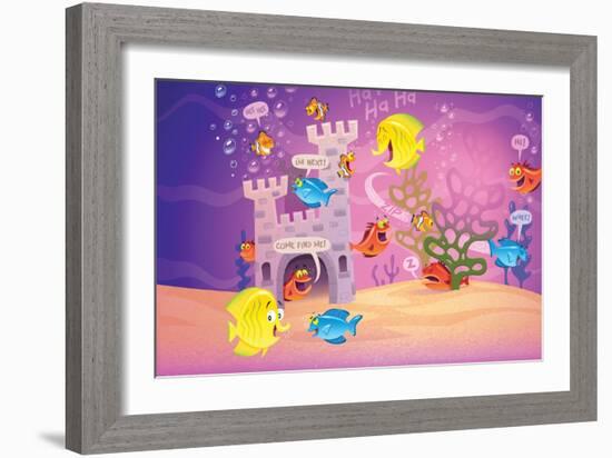 Time to Count-Under the Sea - Turtle-Gary LaCoste-Framed Giclee Print