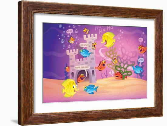 Time to Count-Under the Sea - Turtle-Gary LaCoste-Framed Giclee Print