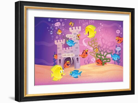 Time to Count-Under the Sea - Turtle-Gary LaCoste-Framed Giclee Print