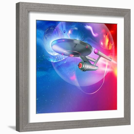 Time Travelling Spacecraft, Artwork-Detlev Van Ravenswaay-Framed Premium Photographic Print