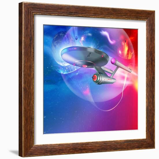 Time Travelling Spacecraft, Artwork-Detlev Van Ravenswaay-Framed Premium Photographic Print