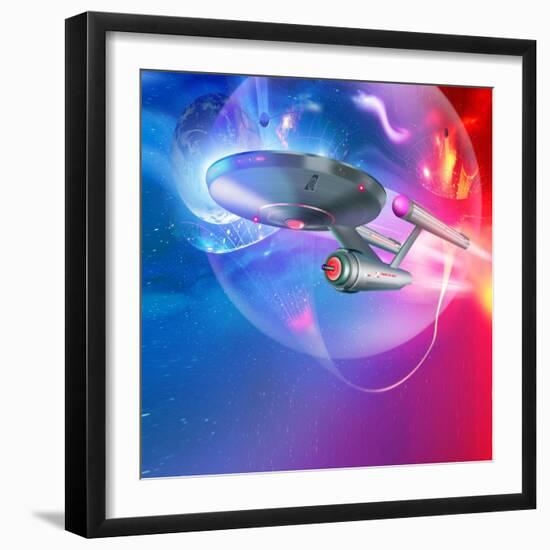 Time Travelling Spacecraft, Artwork-Detlev Van Ravenswaay-Framed Premium Photographic Print