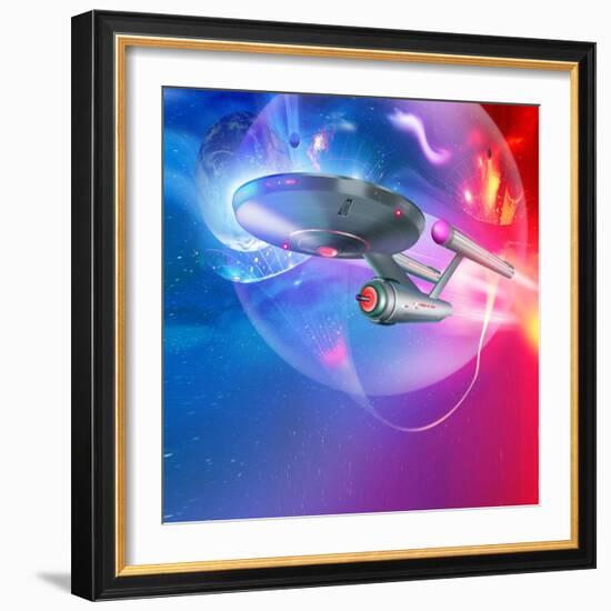 Time Travelling Spacecraft, Artwork-Detlev Van Ravenswaay-Framed Premium Photographic Print
