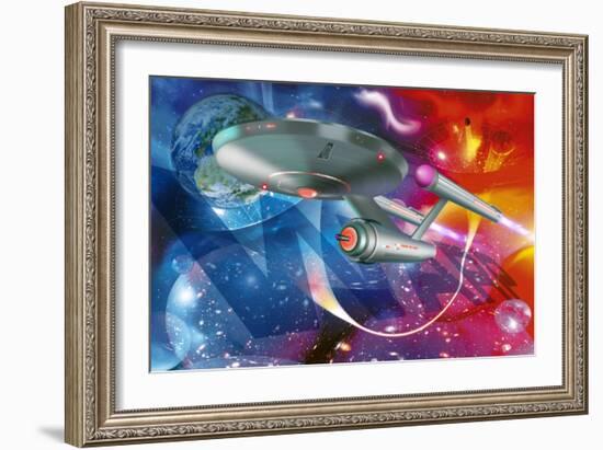 Time Travelling Spacecraft, Artwork-Detlev Van Ravenswaay-Framed Photographic Print