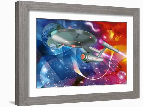 Time Travelling Spacecraft, Artwork-Detlev Van Ravenswaay-Framed Photographic Print