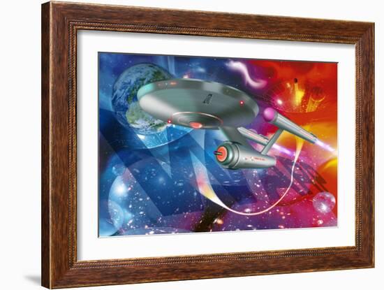 Time Travelling Spacecraft, Artwork-Detlev Van Ravenswaay-Framed Photographic Print