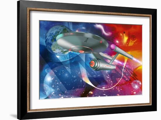 Time Travelling Spacecraft, Artwork-Detlev Van Ravenswaay-Framed Photographic Print