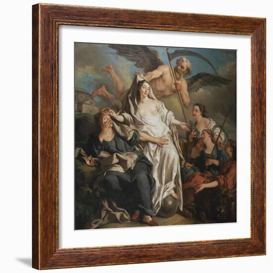 Time Unveiling Truth-Jean Francois de Troy-Framed Giclee Print