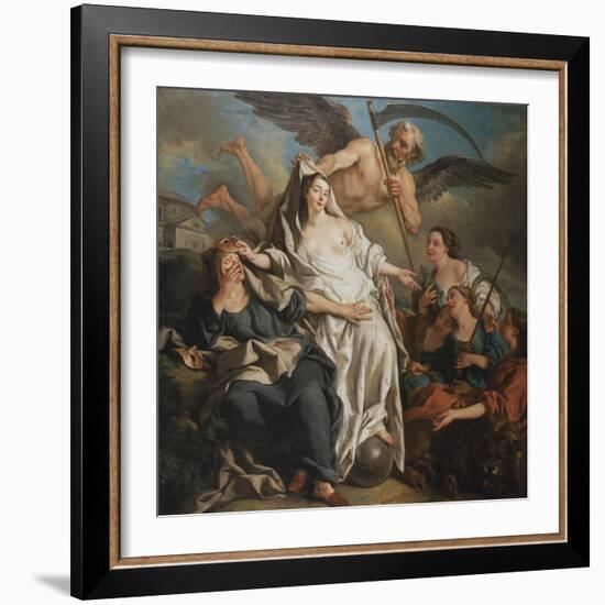 Time Unveiling Truth-Jean Francois de Troy-Framed Giclee Print