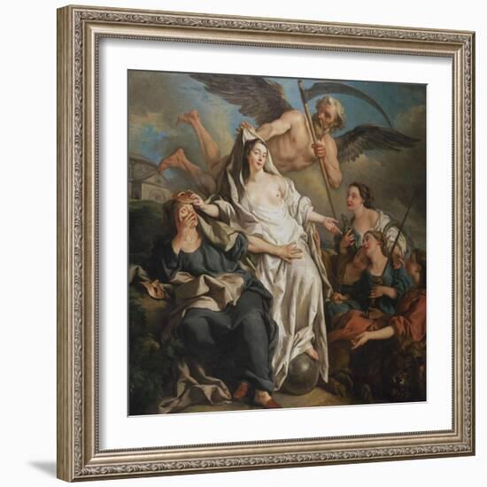 Time Unveiling Truth-Jean Francois de Troy-Framed Giclee Print