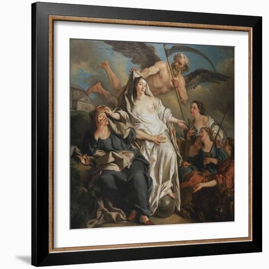 Time Unveiling Truth-Jean Francois de Troy-Framed Giclee Print
