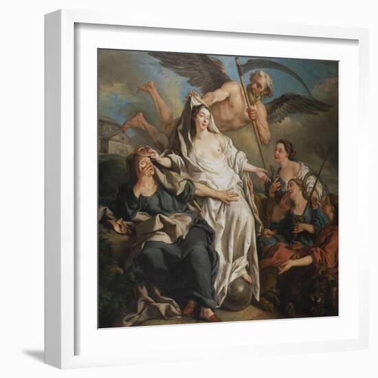 Time Unveiling Truth-Jean Francois de Troy-Framed Giclee Print