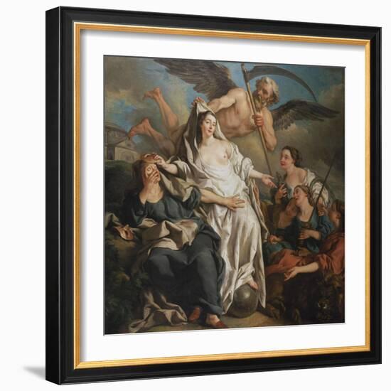 Time Unveiling Truth-Jean Francois de Troy-Framed Giclee Print