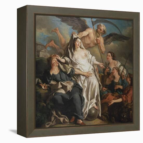 Time Unveiling Truth-Jean Francois de Troy-Framed Premier Image Canvas