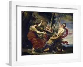 Time Vanquished by Hope, Love and Beauty, 1627-Simon Vouet-Framed Giclee Print