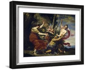 Time Vanquished by Hope, Love and Beauty, 1627-Simon Vouet-Framed Giclee Print