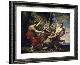 Time Vanquished by Hope, Love and Beauty, 1627-Simon Vouet-Framed Giclee Print