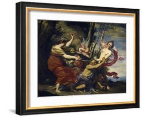 Time Vanquished by Hope, Love and Beauty, 1627-Simon Vouet-Framed Giclee Print