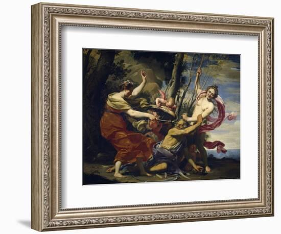 Time Vanquished by Hope, Love and Beauty, 1627-Simon Vouet-Framed Giclee Print